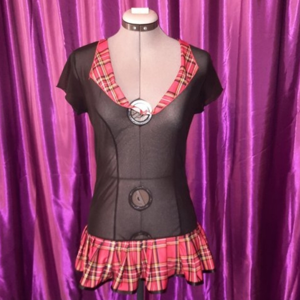Nwot sexy sheer naughty schoolgirl dress!